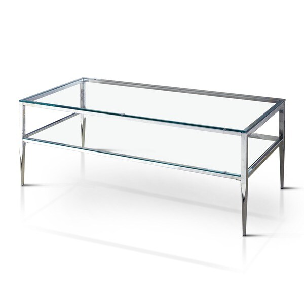 Furniture of America Luch Modern Glass/ Metal 48-inch Coffee Table