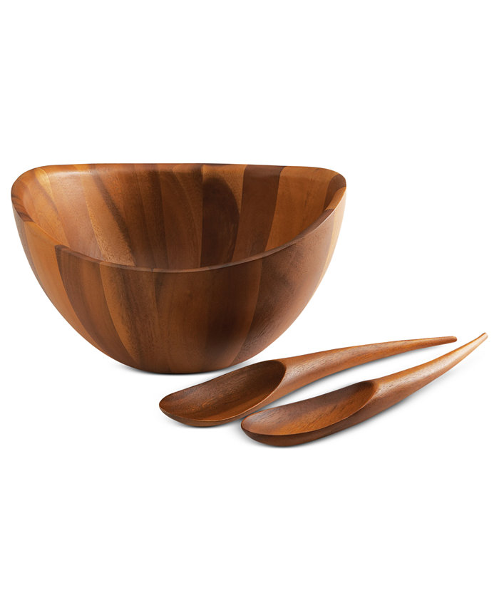 Nambandeacute; Nambe Harmony 3 Piece Wood Salad Bowl and Servers Set