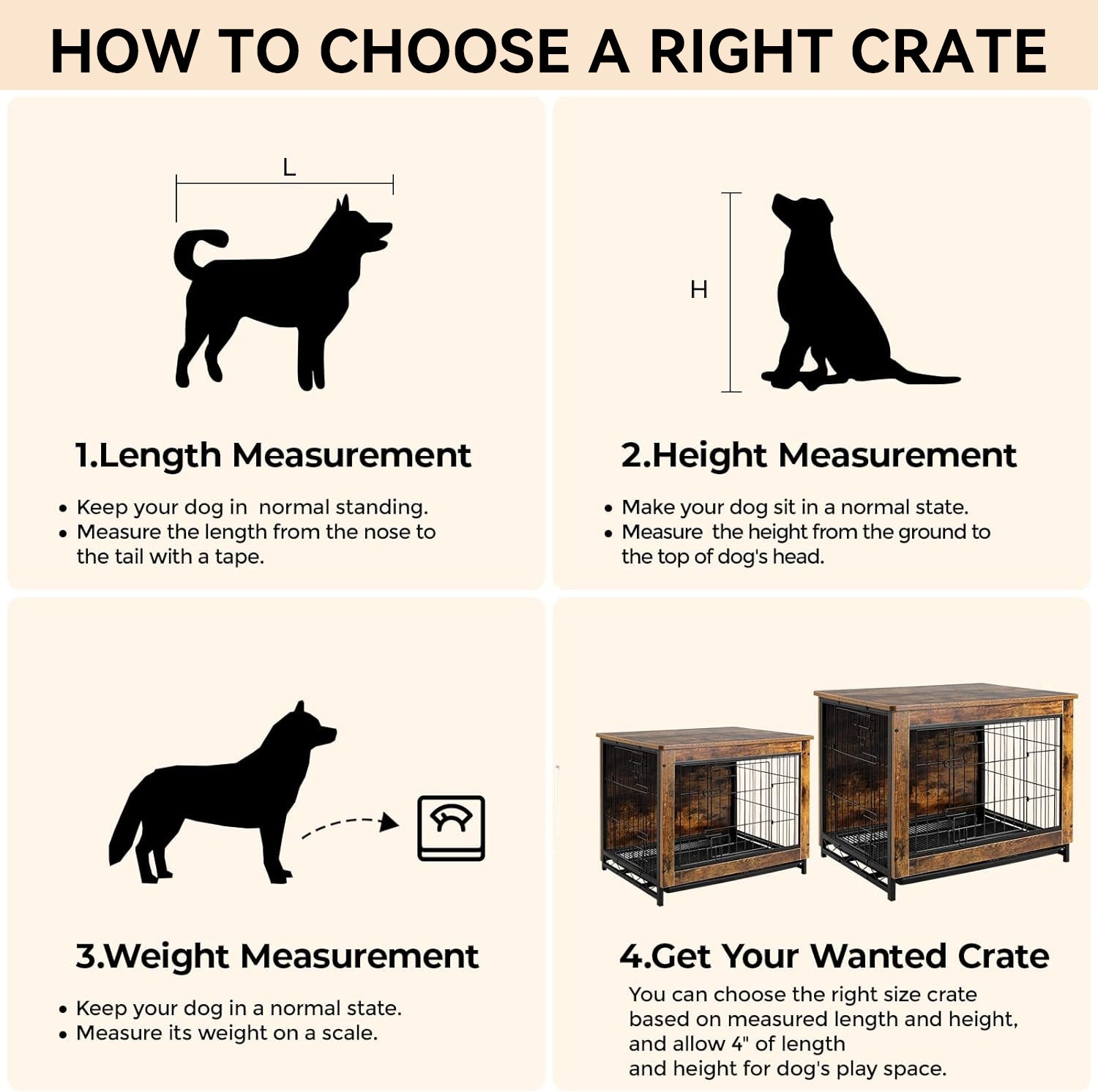 Dog Crate Furniture 29-inch Side End Table, Dog Cage with Pull-Out Removable Tray for Small Pets