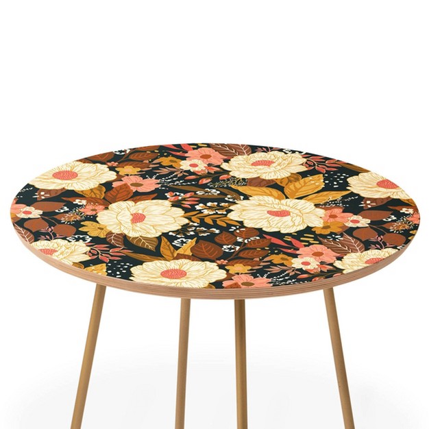 Avenie Boho Floral Autumn Side Round Table Deny Designs