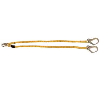 Werner 6 ft. SoftCoil Twin Leg Lanyard (Energy Absorbing Inner Core Snap Hook Rebar Hook) C451200