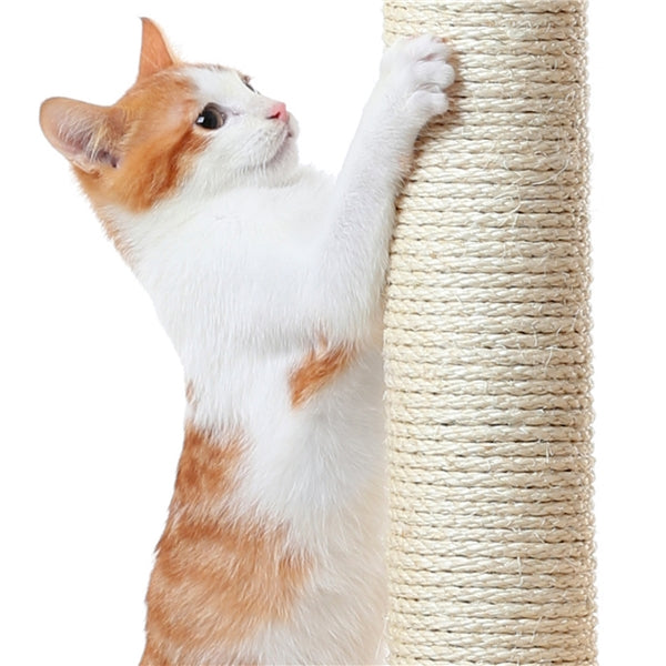 Topeakmart 36'' H Cat Tree Tower with Double Condos Scratching Posts， Dark Gray