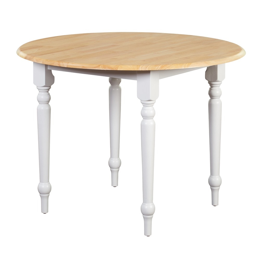 Simple Living Two tone 40 inch Rubberwood Round Drop leaf Table