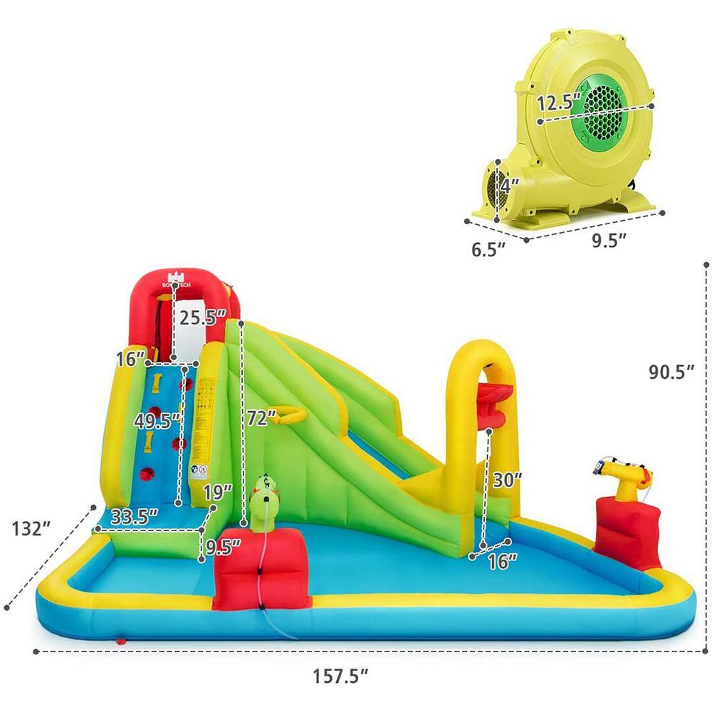 Costway 480-Watt Inflatable Water Slide Kids Bounce House with Blower OP70147