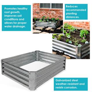 Sunnydaze Decor 48 in. Rectangle Raised Galvanized Steel Garden Bed RCM-LG481