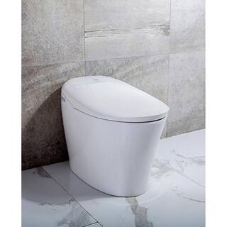 Transolid Ginger 1-Piece 1.28 GPF Single Flush Elongated Smart Toilet Bidet in White TL-77780-A