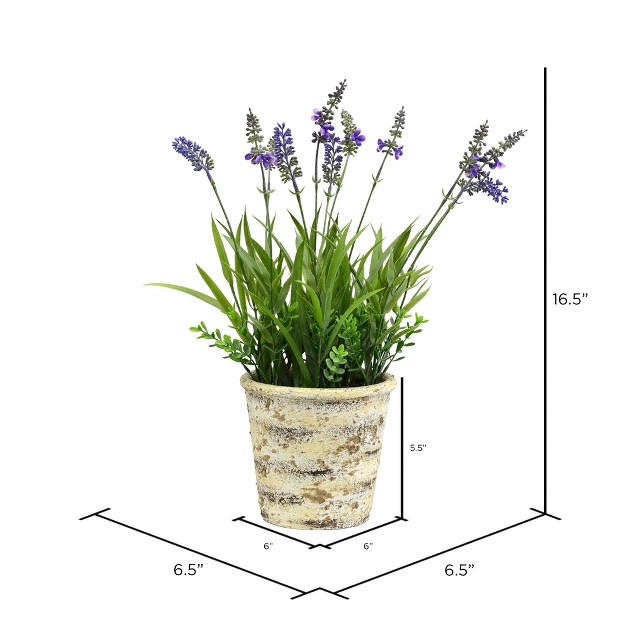 Artificial Lavender In Round Paper Pot