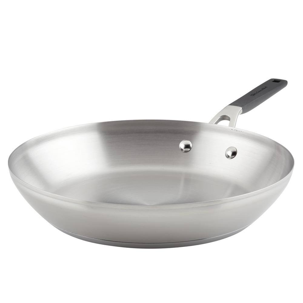 KitchenAid Stainless Steel 12 in. Stainless Steel Frying Pan Silver 71025