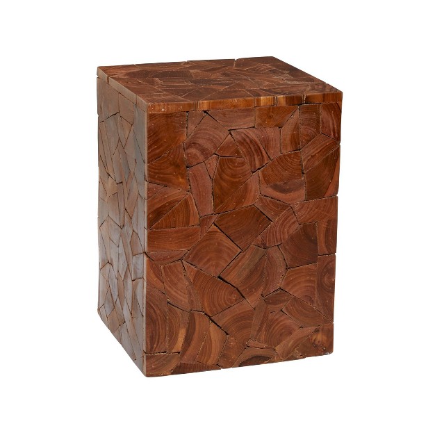 Contemporary Teak Wood Square Accent Table Brown Olivia amp May