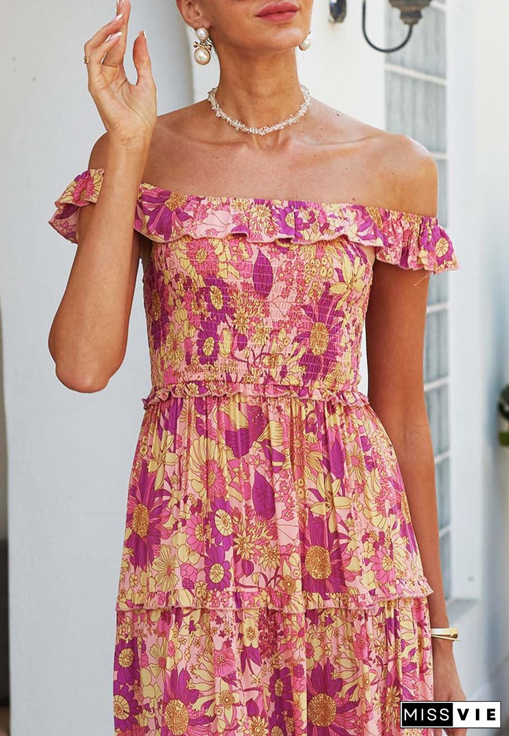 Strappy Smocked Floral Dress