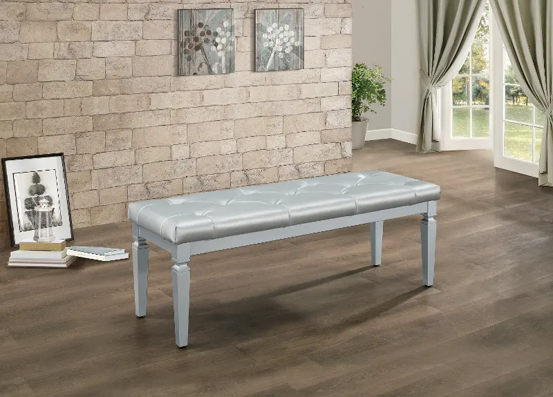 Allura Gray Contemporary Bench