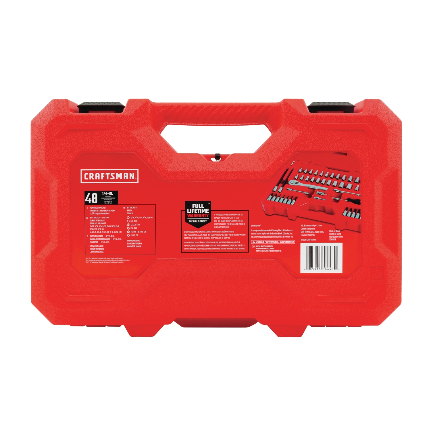 Craftsman 1/4 in. drive Metric and SAE 6 Point Mechanic\u0027s Tool Set 48 pc