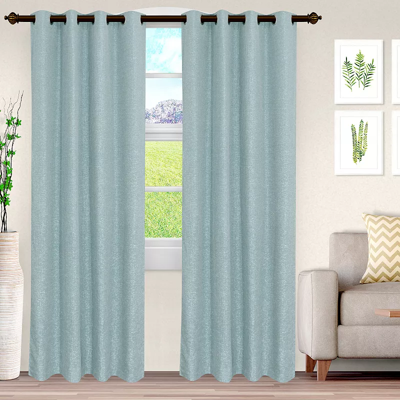 Superior Set of 2 Metallic Cascade Jacquard Window Curtain Panels