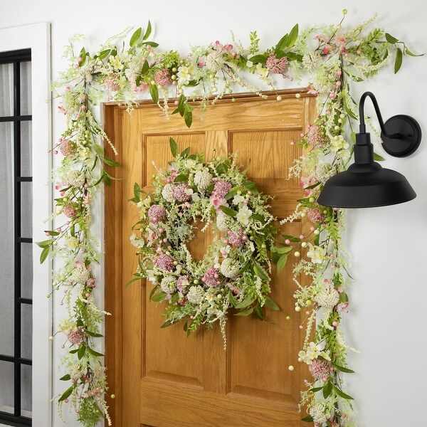 Hydrangea and Berry Floral Spring Wreath