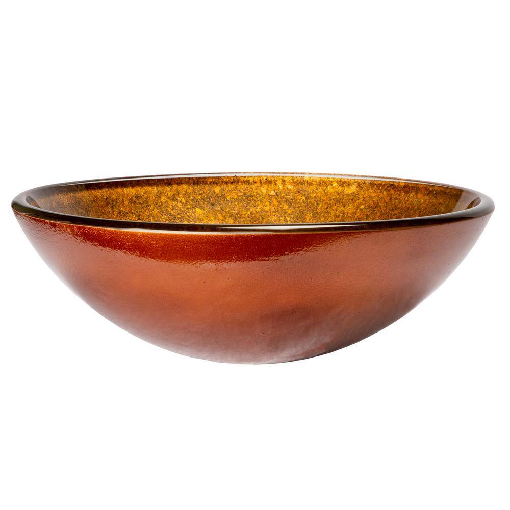 Eden Bath Speckled Bronze Round Glass Vessel Sink EB_GS75