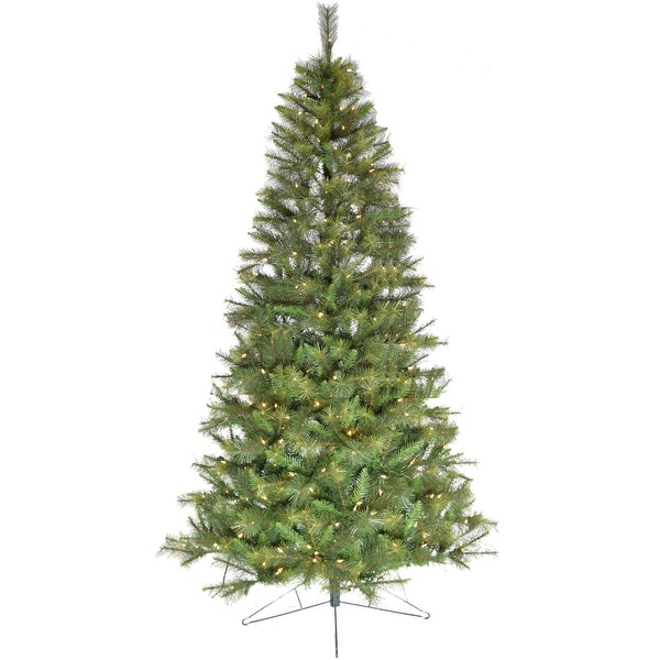 Fraser Hill Farm 6.5Ft. PreLit Half Wall Green Christmas Tree，Warm White LED Lights