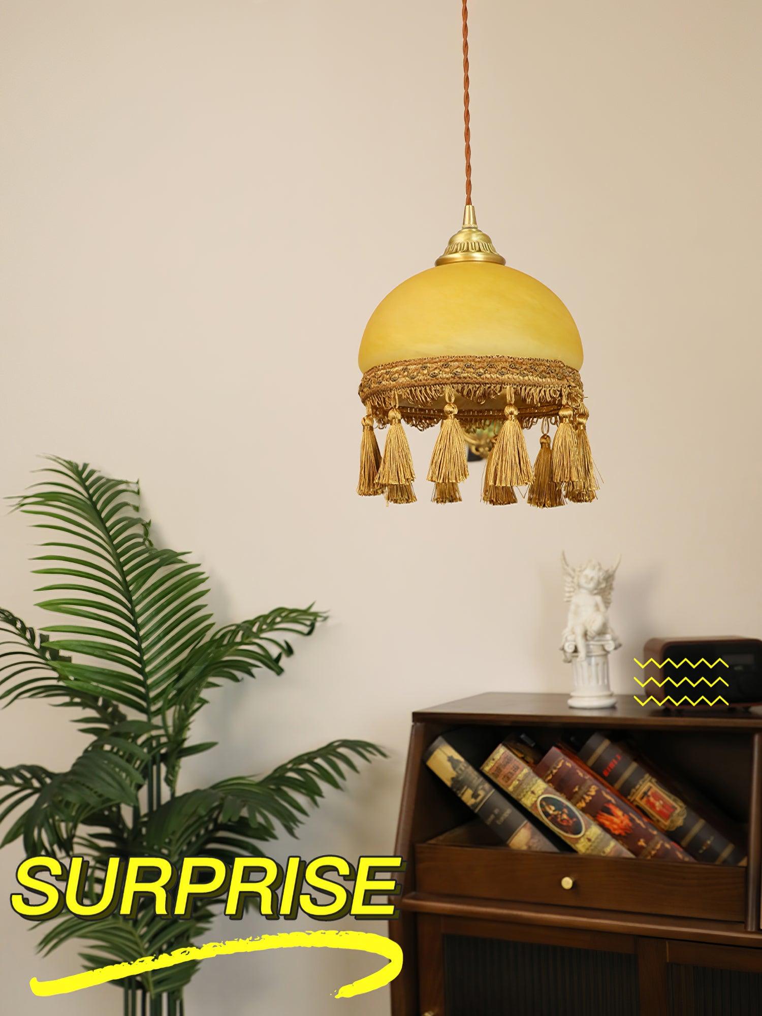 French Tassels Brass Pendant Light