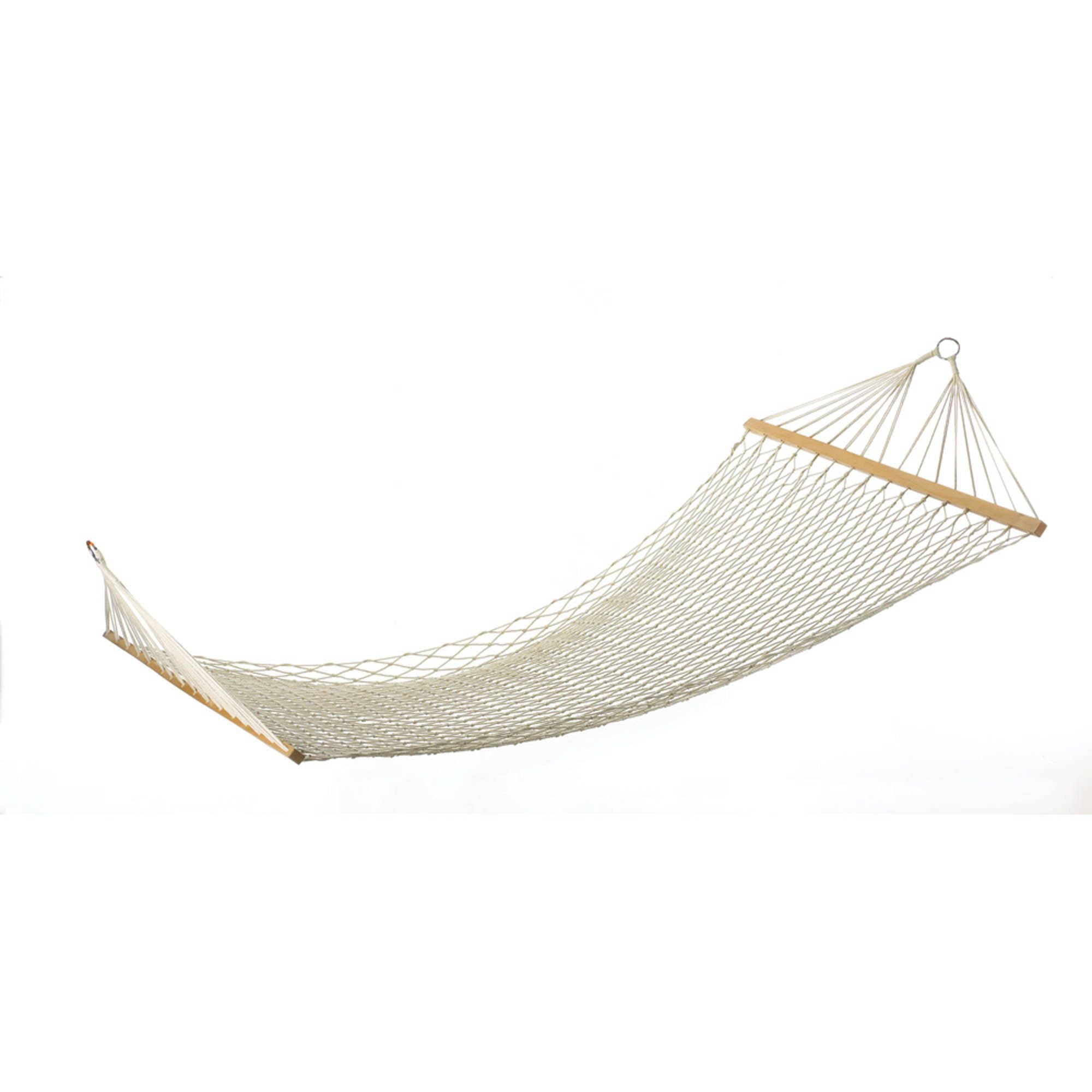 53.5" White and Brown Two Person Outdoor Hammock