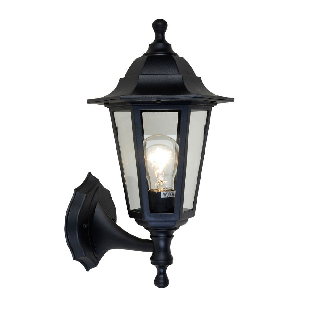 Lutec 5112605346 Coastal Black Outdoor Vintage Coach Up Lantern Wall Light