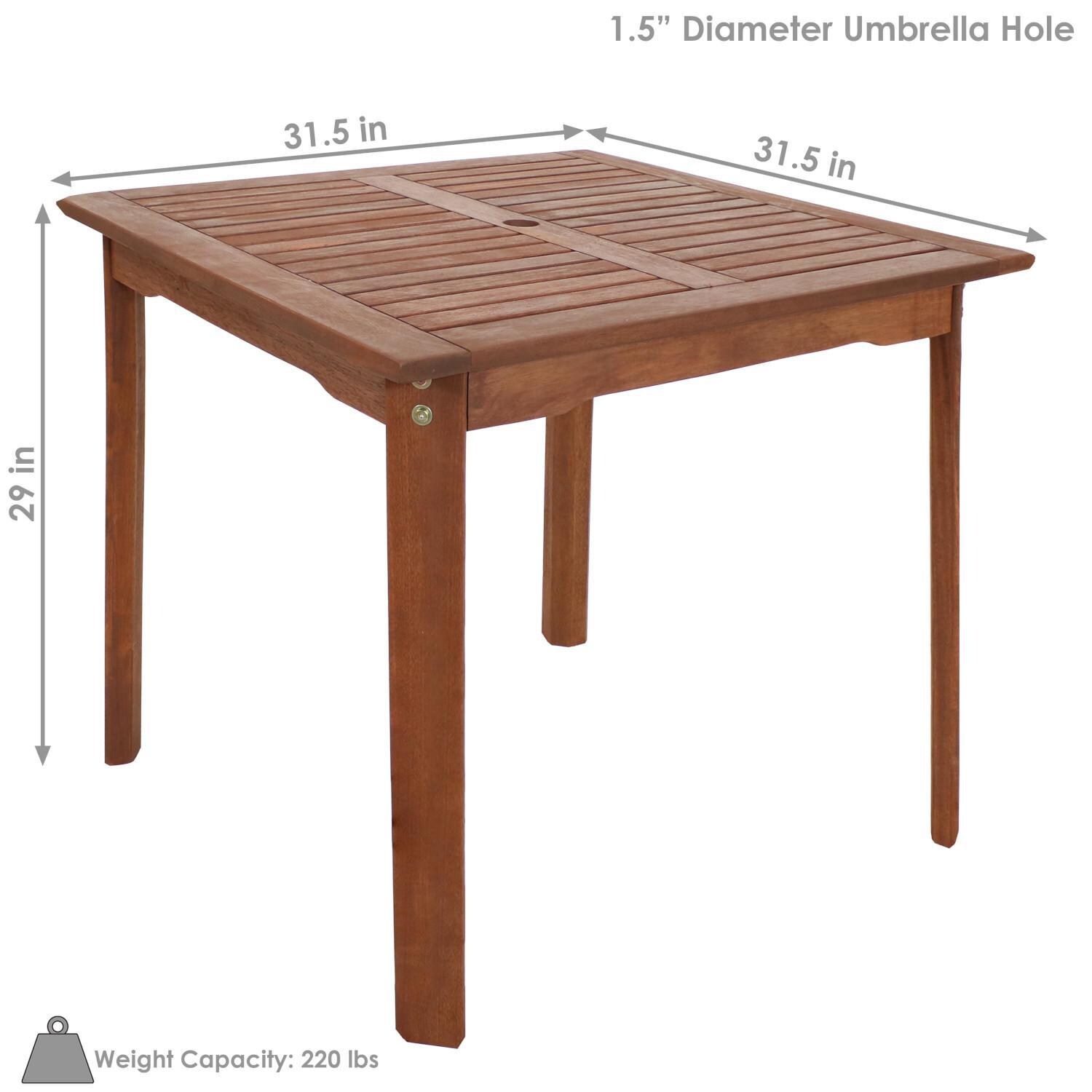 Ultimate Patio 31 1/2-Inch Meranti Wood Square Table W/ Teak Oil Finish