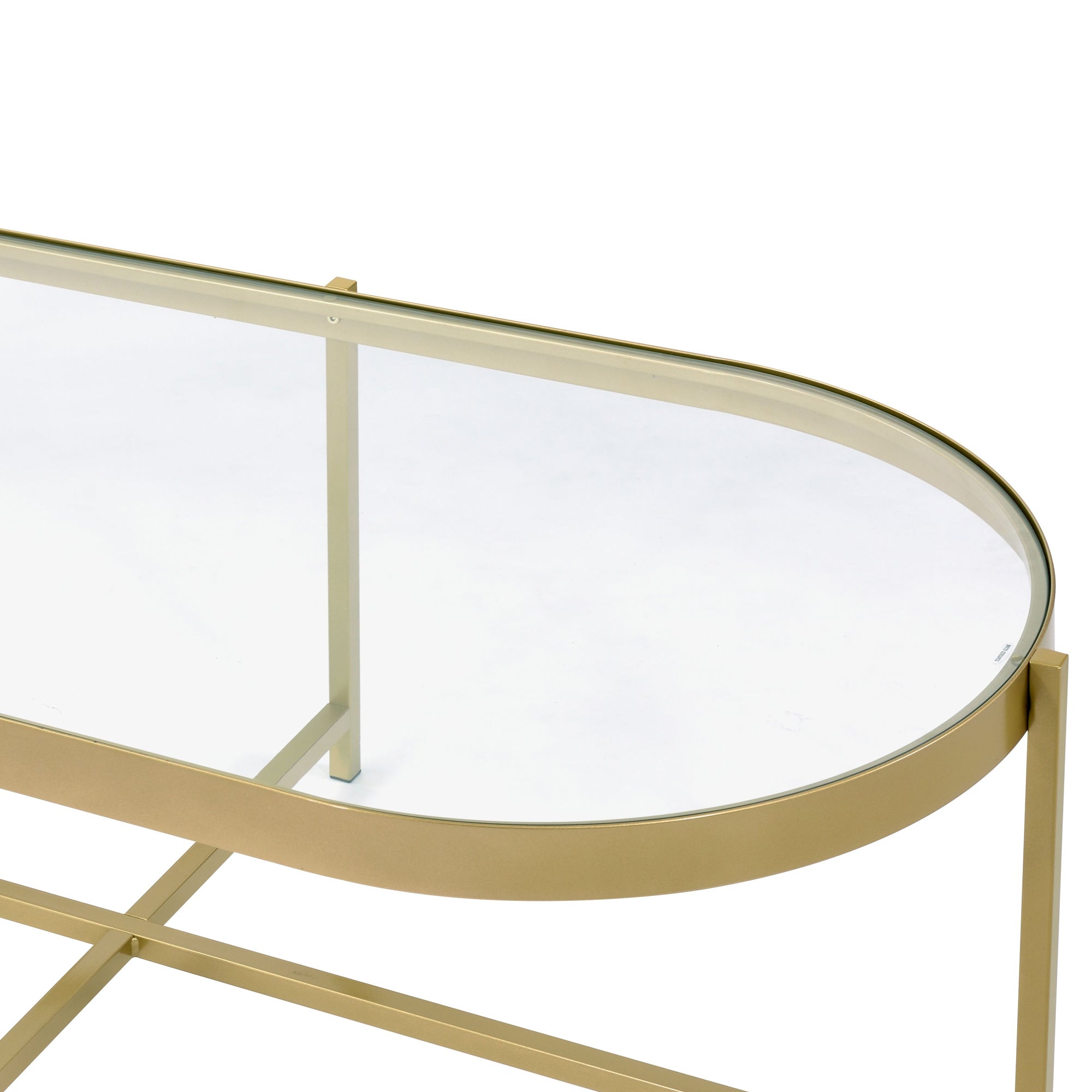 ACME Charrot Oval Coffee Table in Clear and Gold