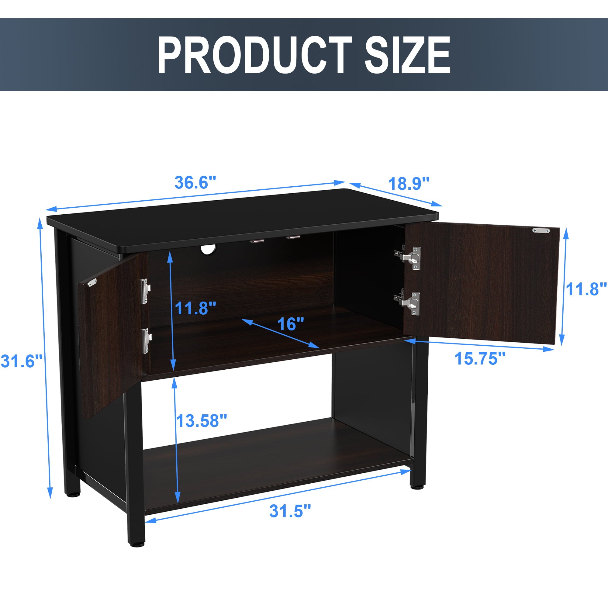 Fish Tank Stand Metal Aquarium Stand with Cabinet， for 40 Gallon Aquarium