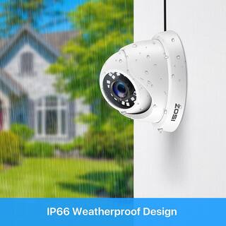 ZOSI Wired 1080p White Indoor Dome TVI Security Camera Compatible for TVI DVRs 4AK-4282B-WS-US