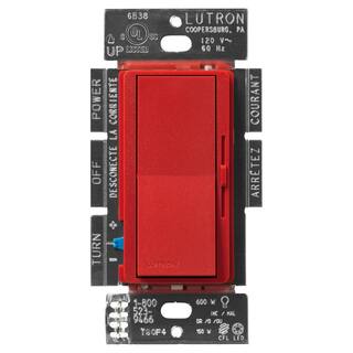 Lutron Diva LED+ Dimmer Switch for Dimmable LED Bulbs 150-WattSingle-Pole or 3-Way Signal Red (DVSCCL-153P-SR) DVSCCL-153P-SR