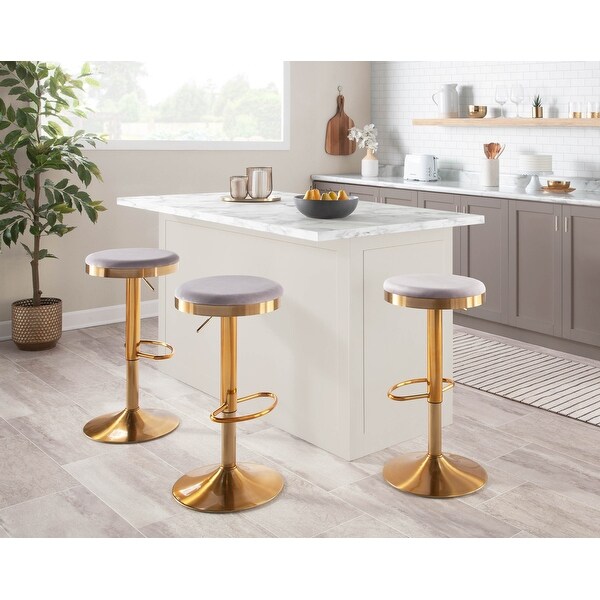 Silver Orchid Goddard Gold Adjustable Bar Stool (Set of 2)