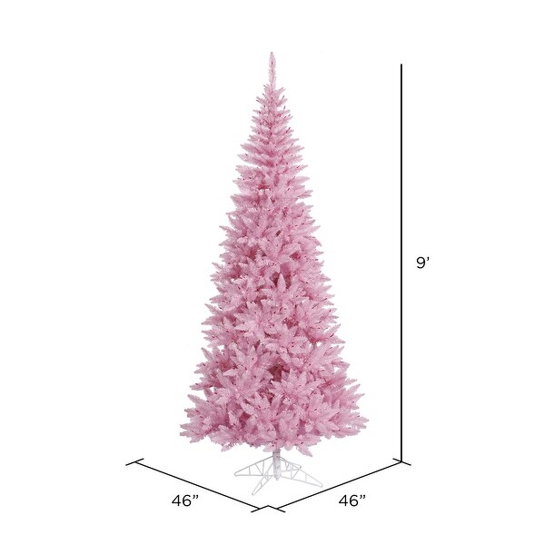 Vickerman 9' Pink Fir Slim Artificial Christmas Tree，Unlit