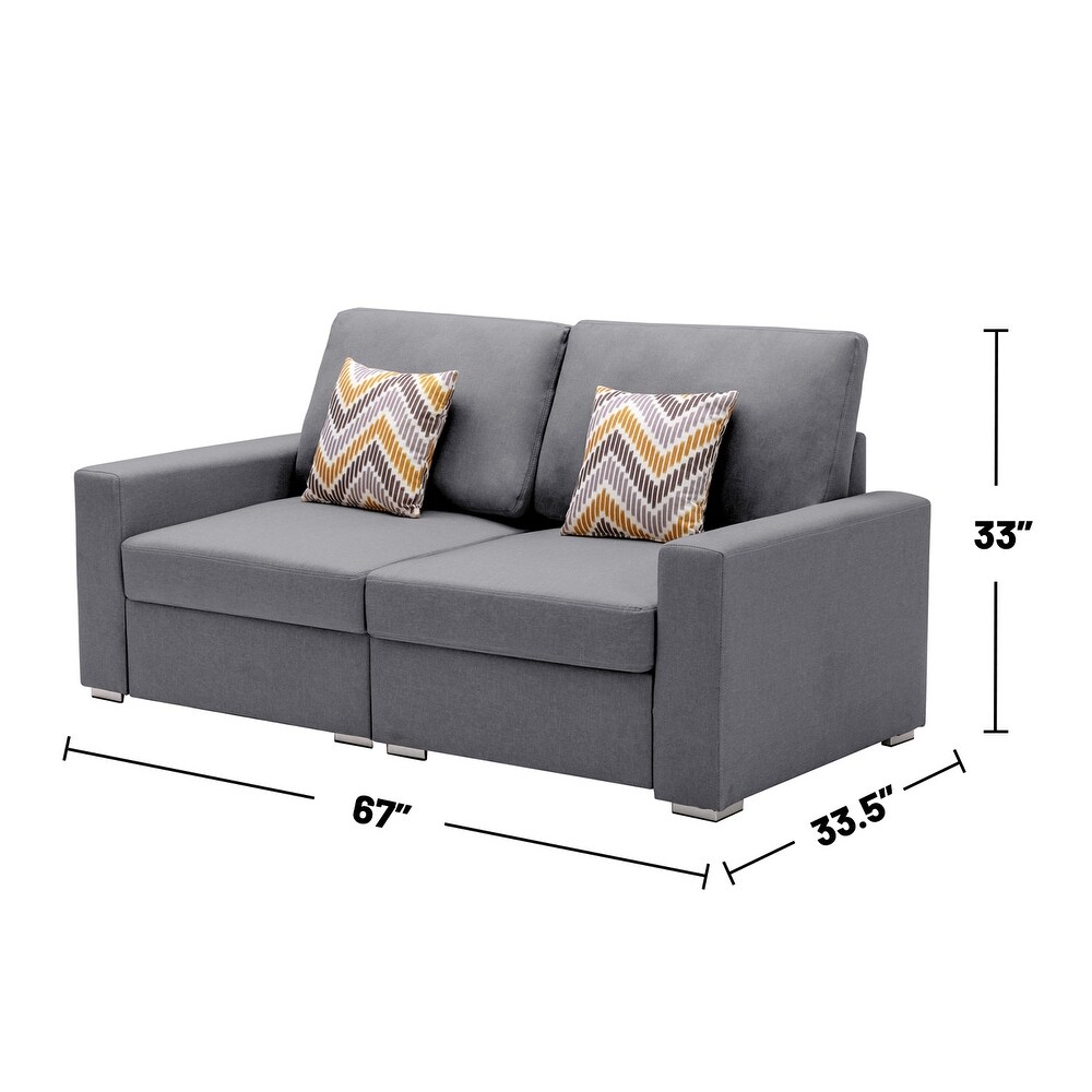 Upholstered Modular Sofa Set with Pillows