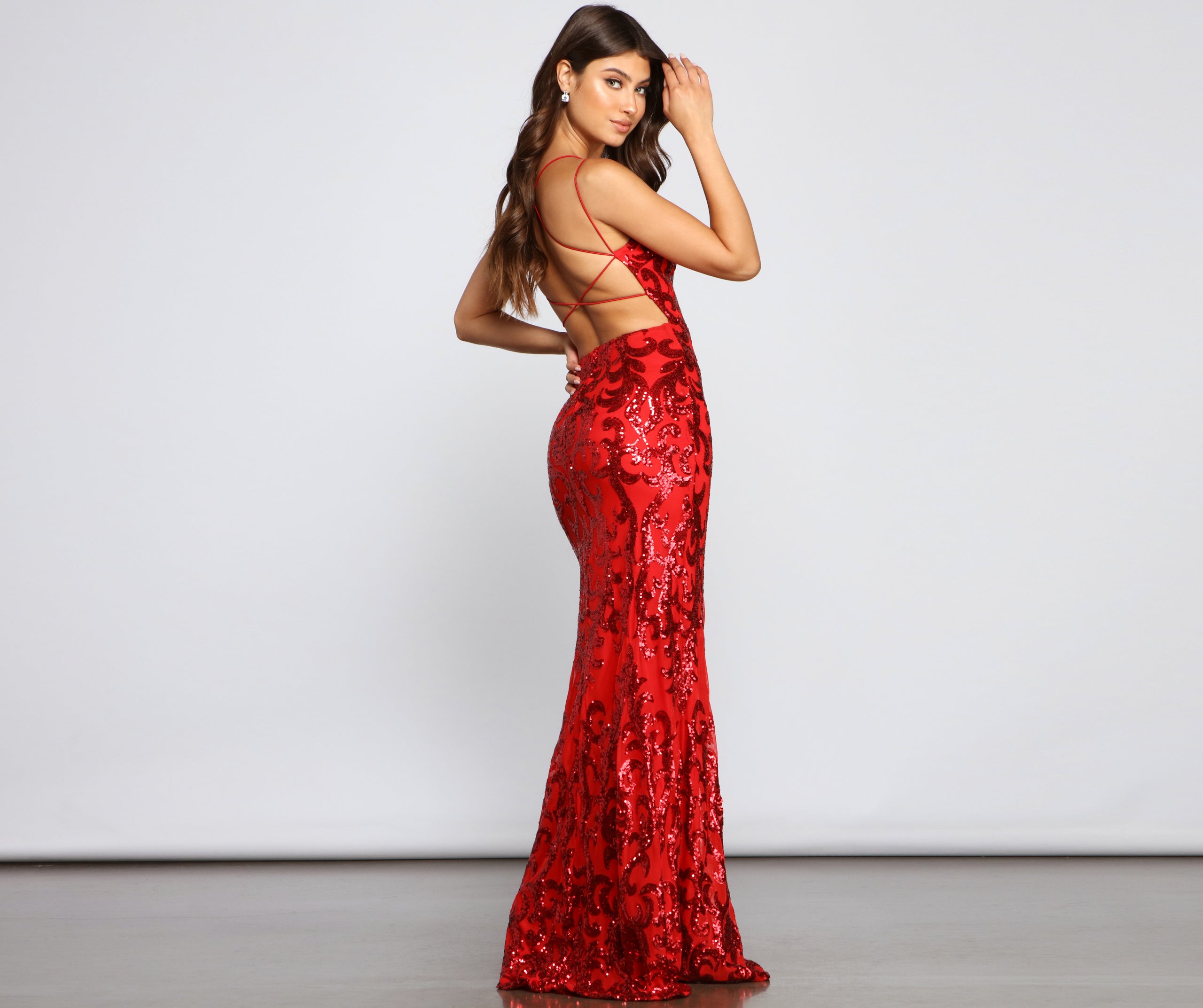 Lila Formal Open-Back Sequin Mermaid Dress