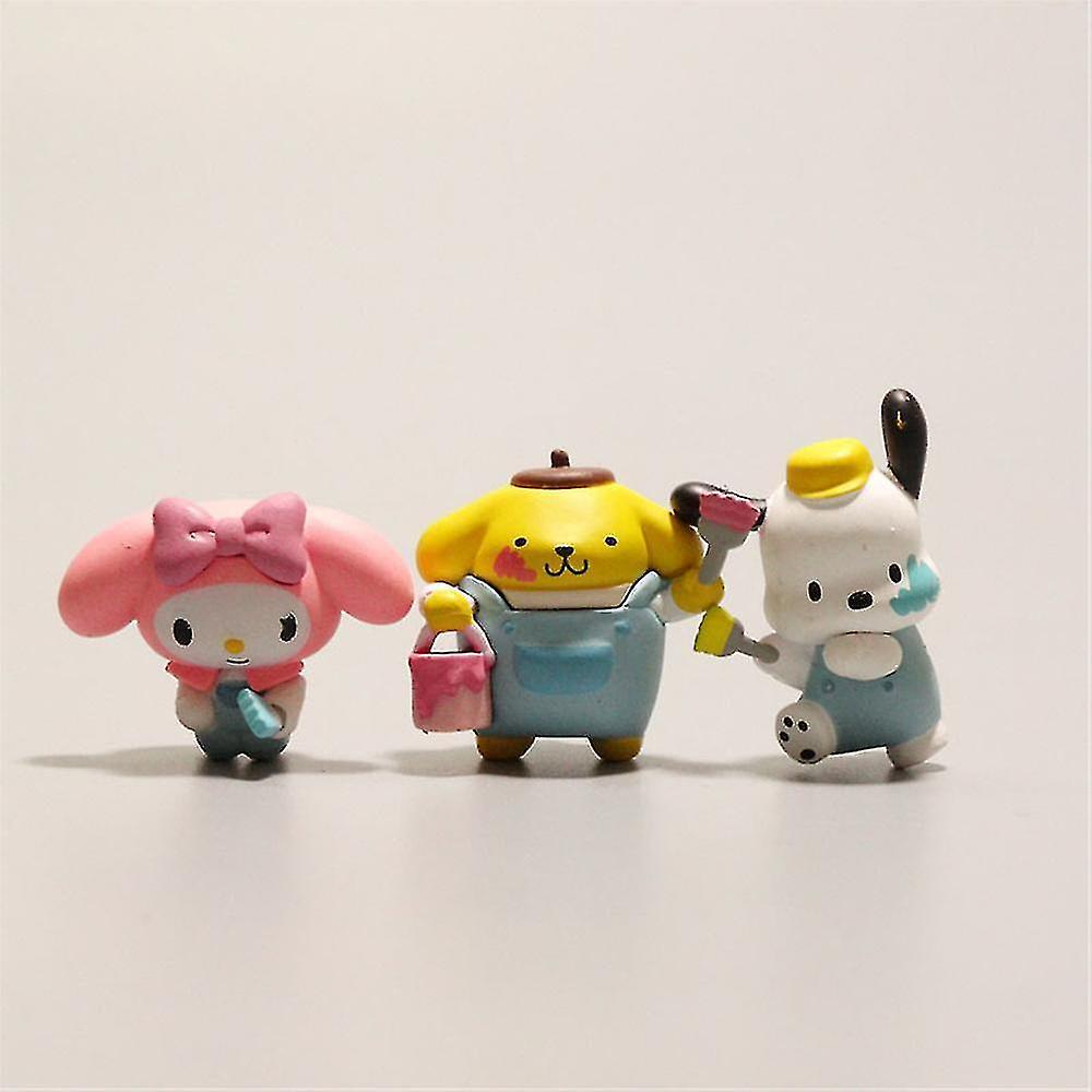 5pcs/set Anime Kawaii     Action Figures Toys Minifigures Models Doll Cake Topper Decor Ornaments