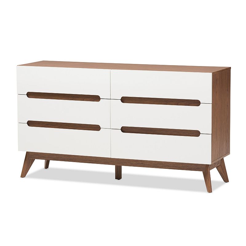 Baxton Studio Calypso Mid-Century 6-Drawer Dresser