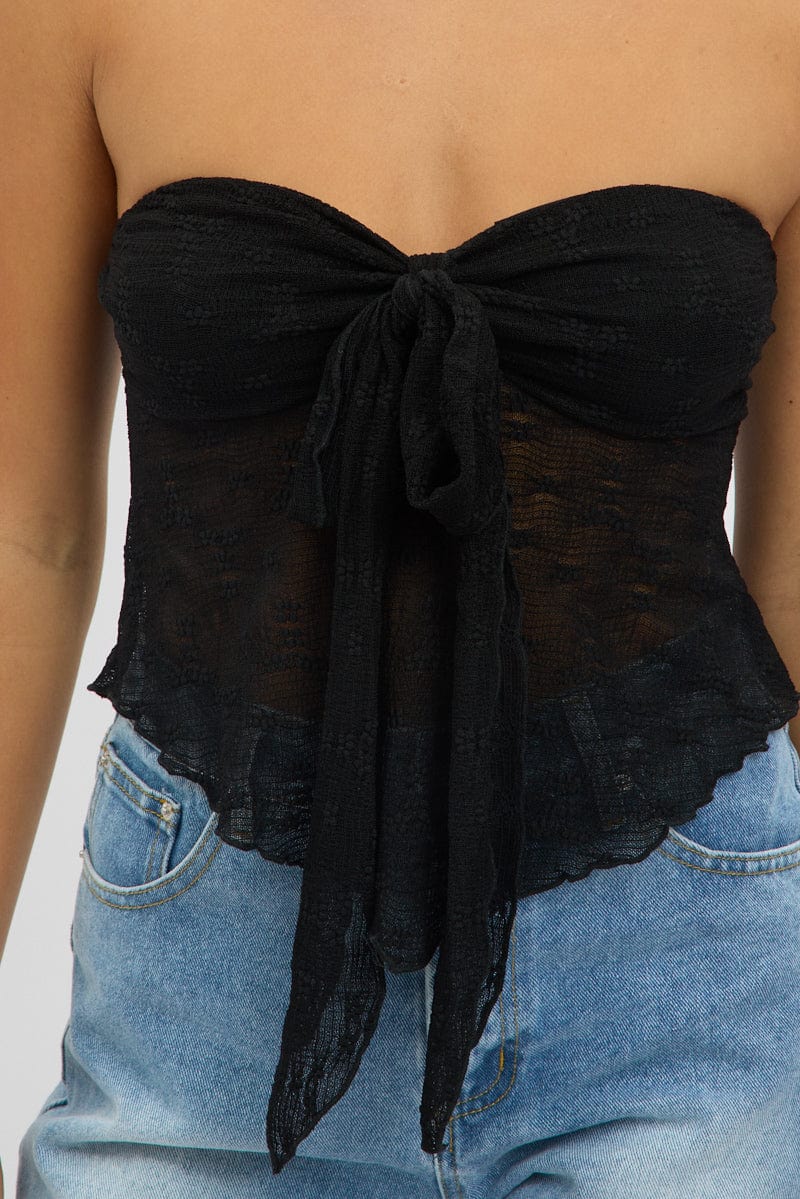 Black Boob Tube Top Lace