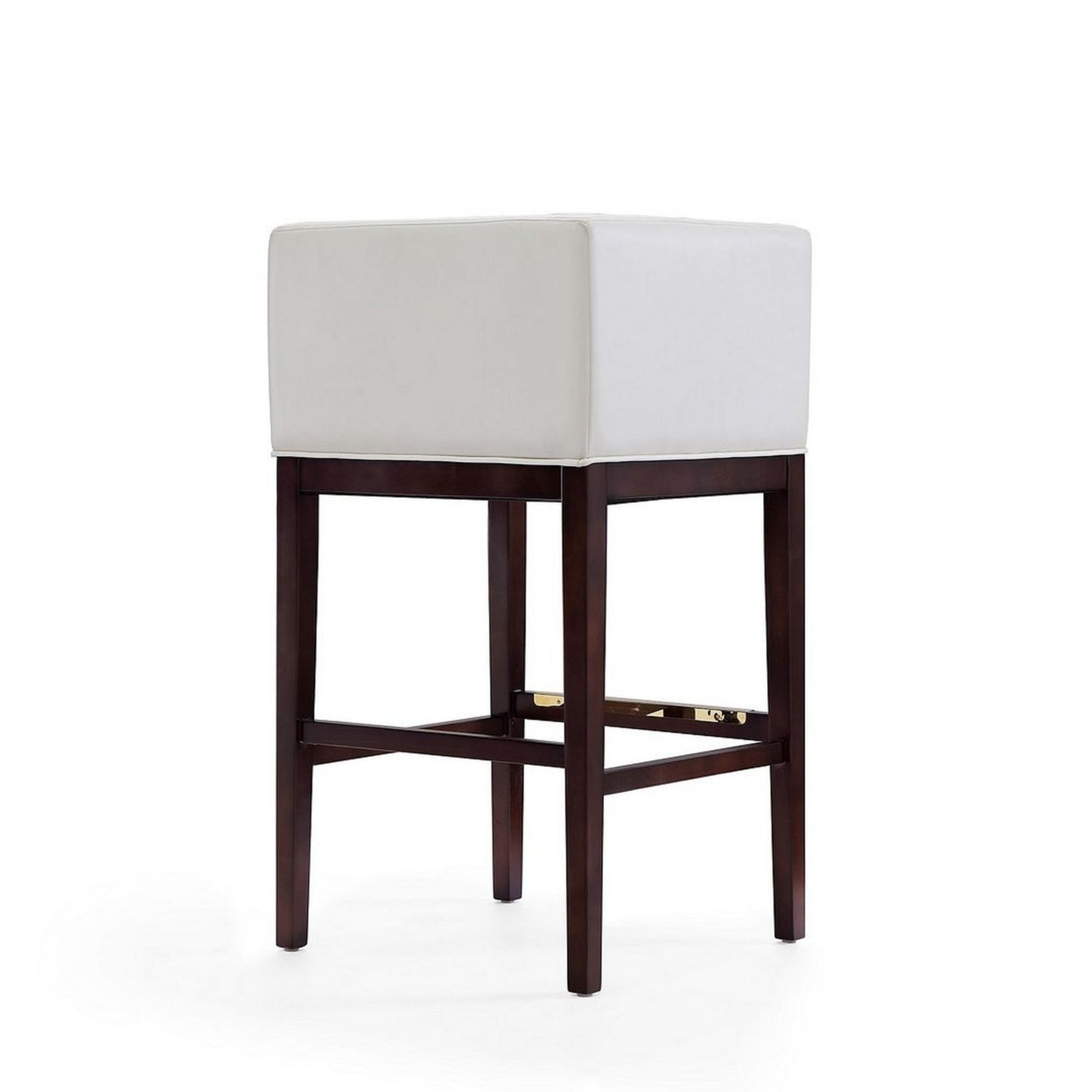 Kingsley 38 in. Ivory and Dark Walnut Beech Wood Barstool