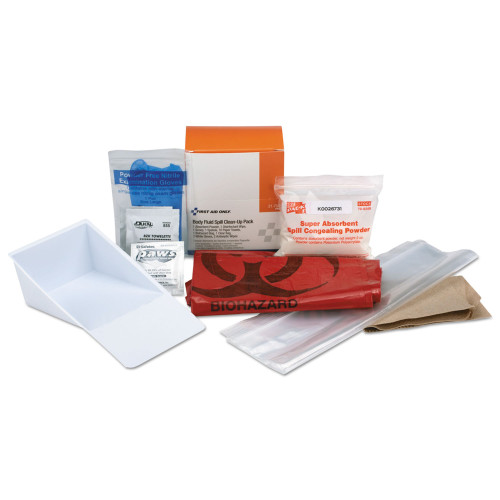 First Aid Only BBP Spill Cleanup Kit， 3.63 x 2.25 x 4.31 (21760)