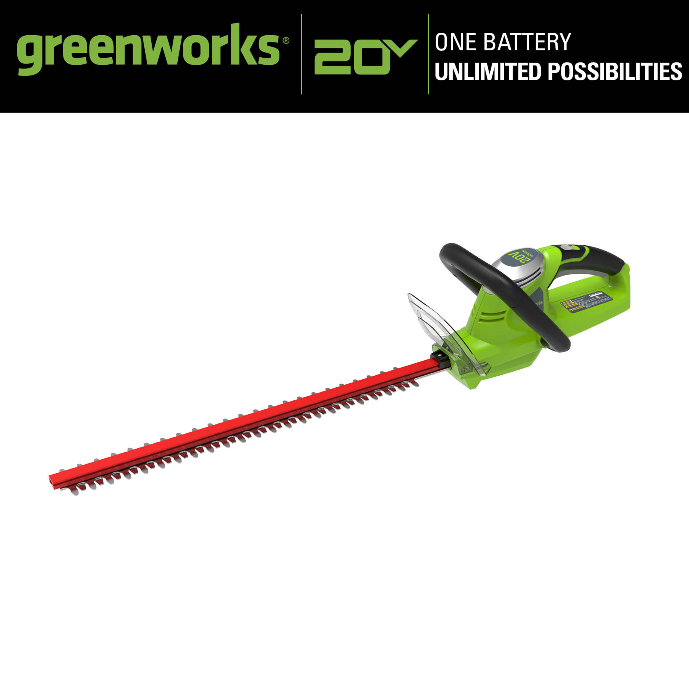 Greenworks 20V 20-inch Hedge Trimmer， Battery Not Included， 22302