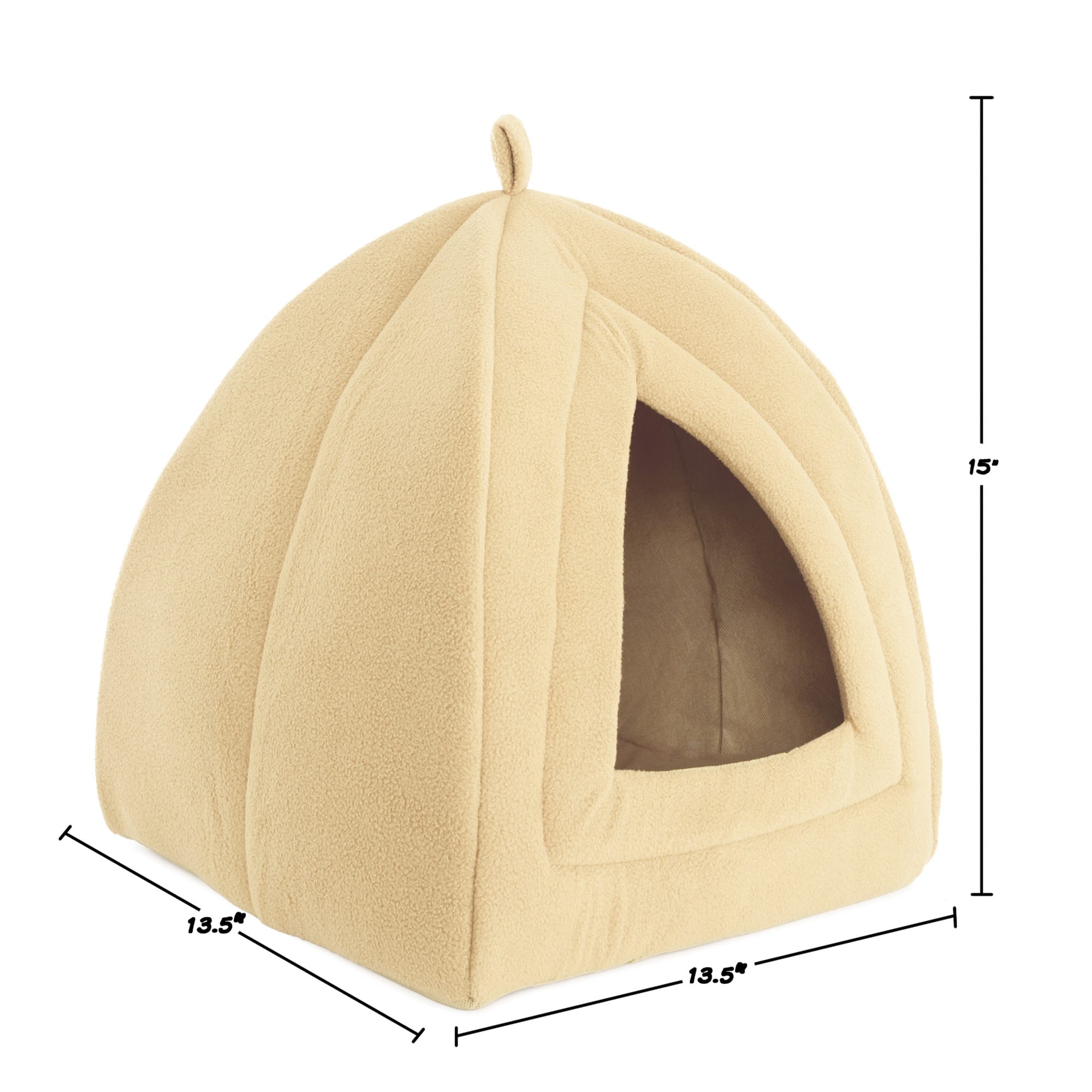 Pet Adobe Tan Soft Enclosed Igloo Tent Cat Bed