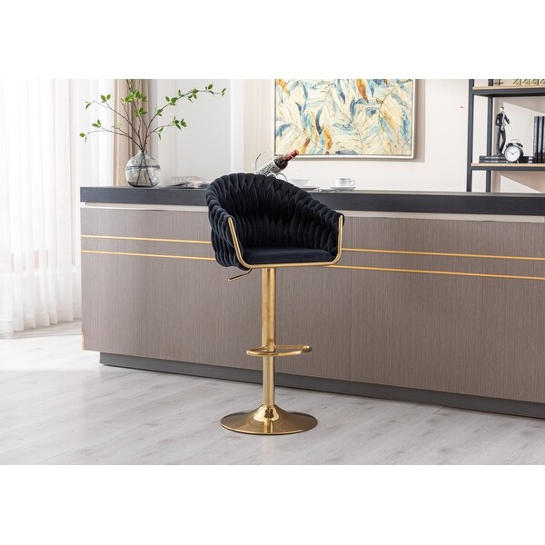 Retro Bar Stool with Footrest for Bar， Livingroom