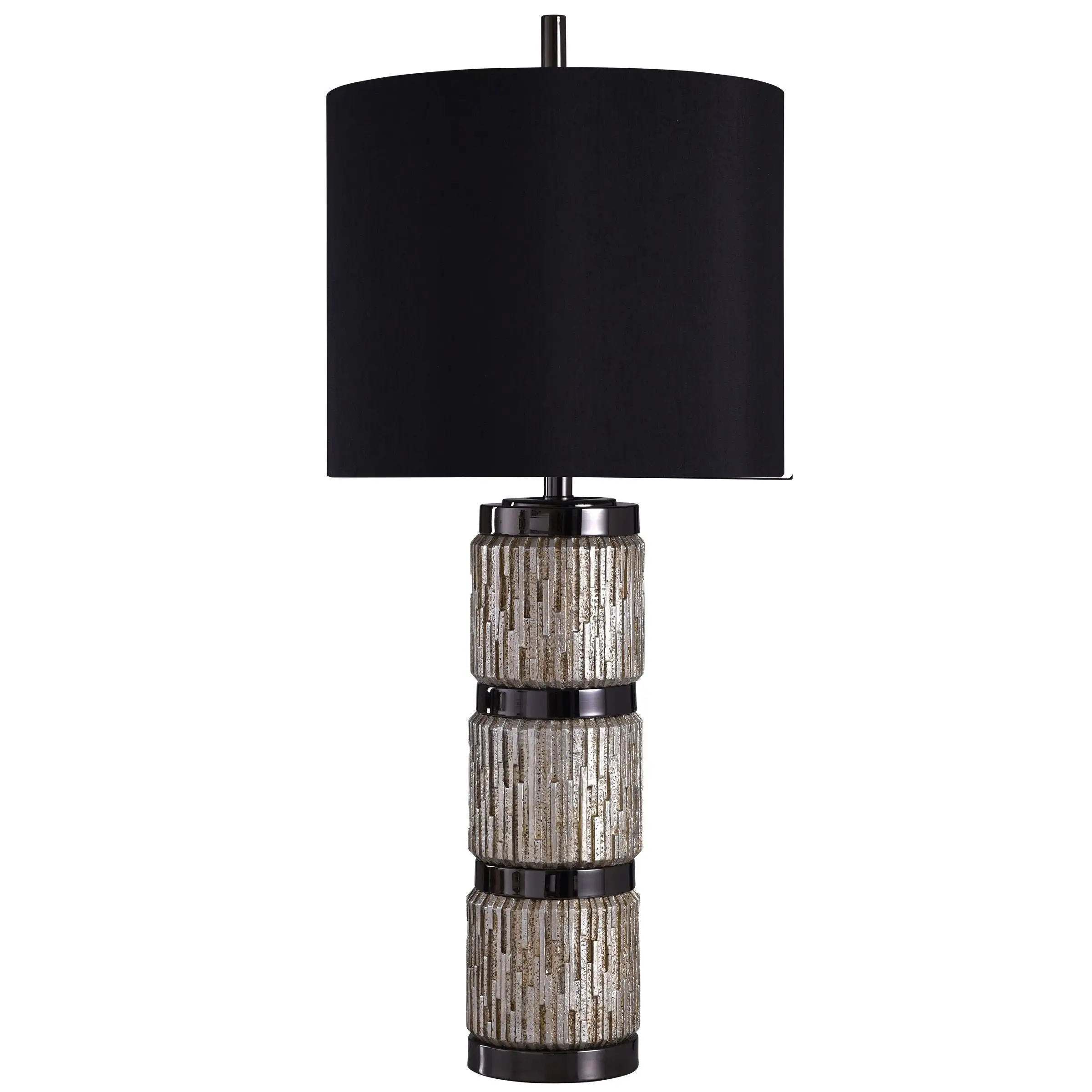 Indu Black and Silver Table Lamp - Black Shade