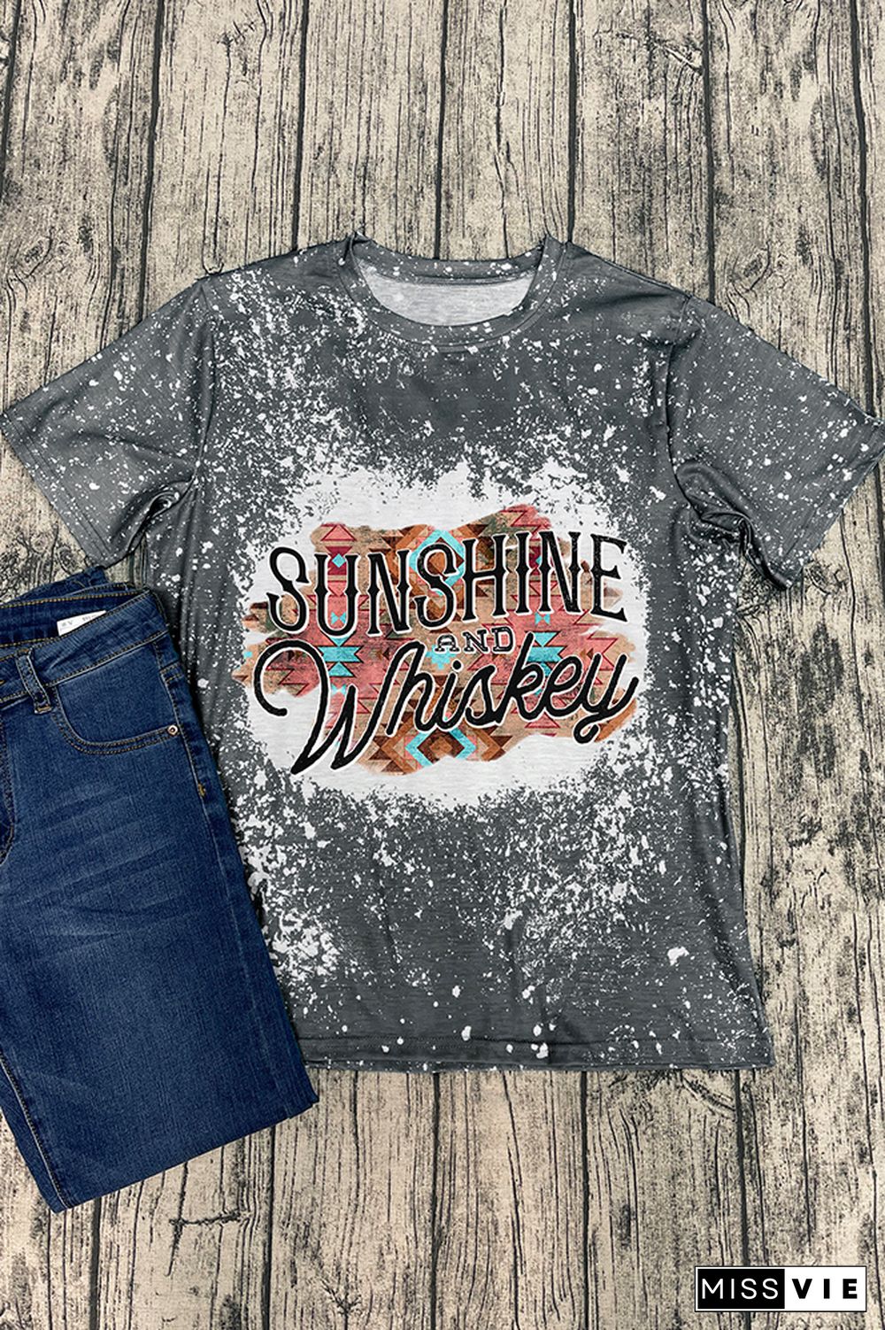 Sunshine & Whiskey Graphic Tee Wholesale