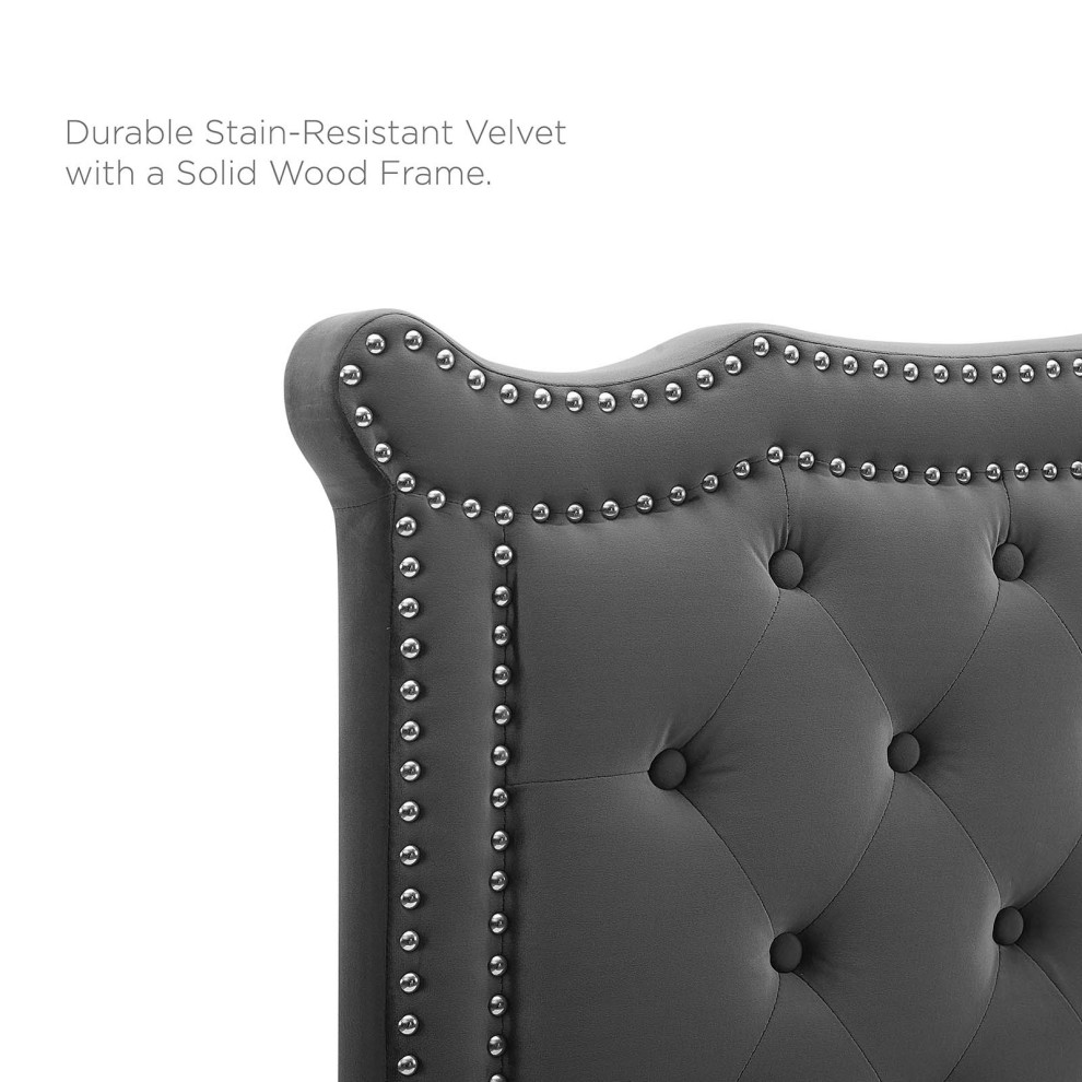 Louisa Tufted Performance Velvet Twin Headboard   Transitional   Headboards   by Modway  Houzz