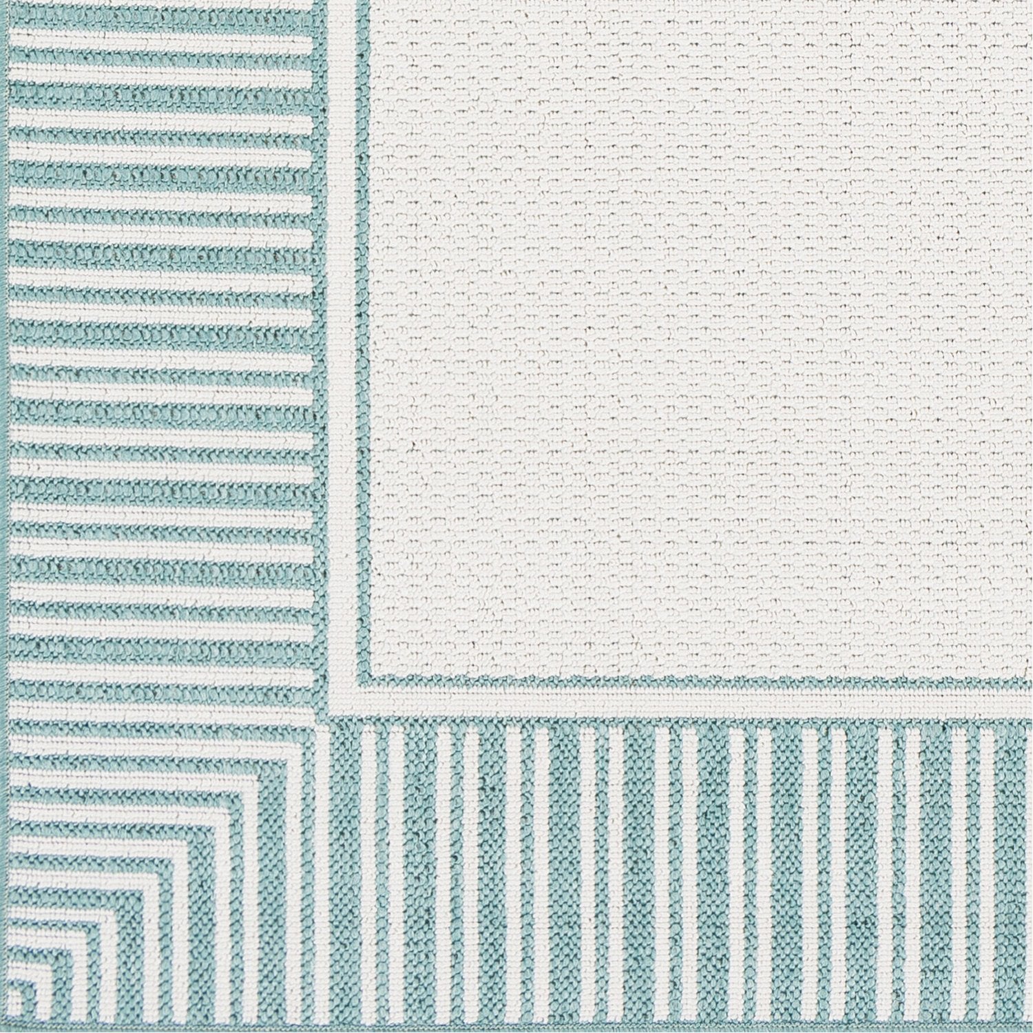 Alfresco Rug in Teal & White