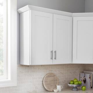 Hampton Bay Avondale Shaker Alpine White Ready to Assemble Plywood 30 in Wall Kitchen Cabinet (30 in W x 30 in H x 12 in D) W3030