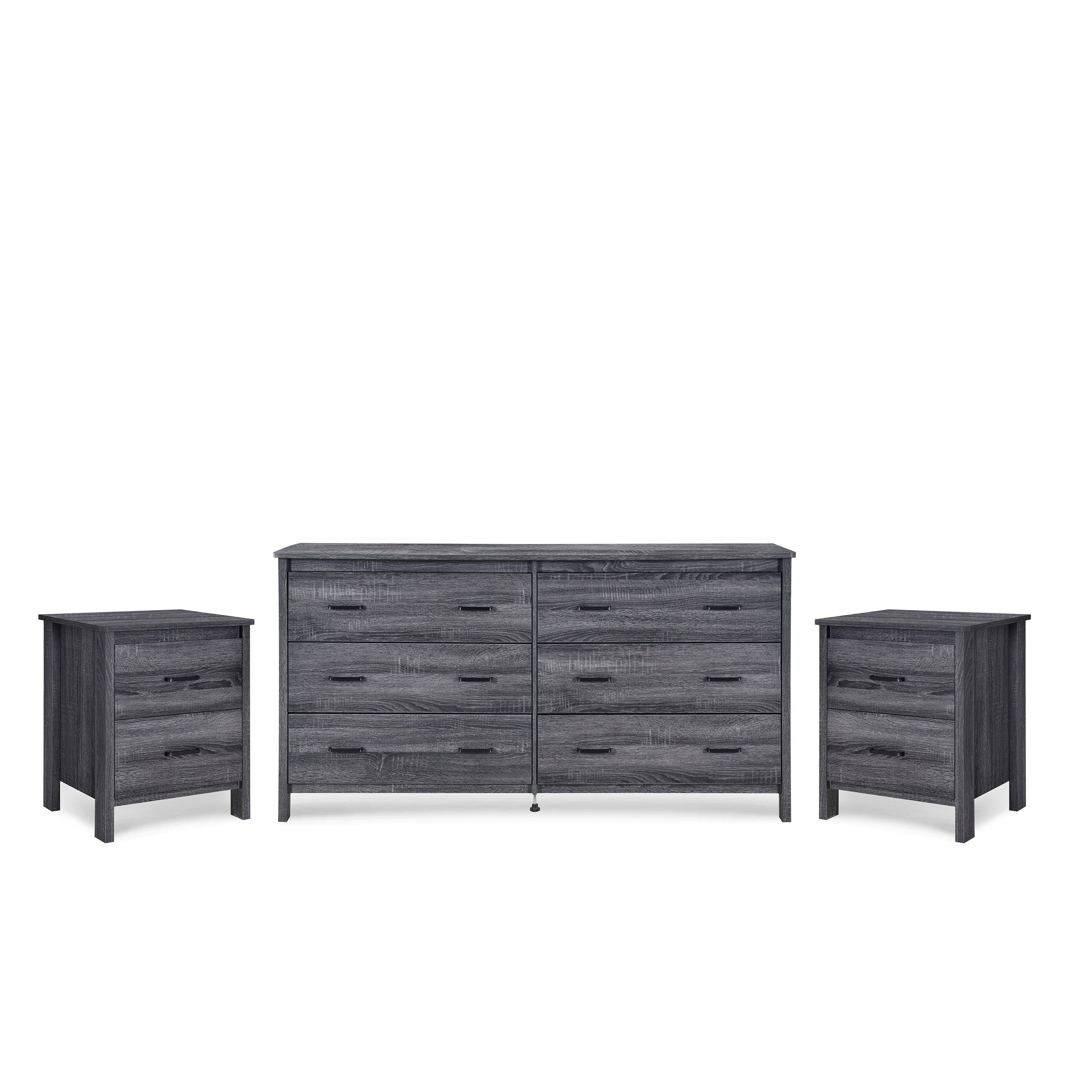 Titeca Contemporary 3 Piece Double Dresser and Nightstand Set