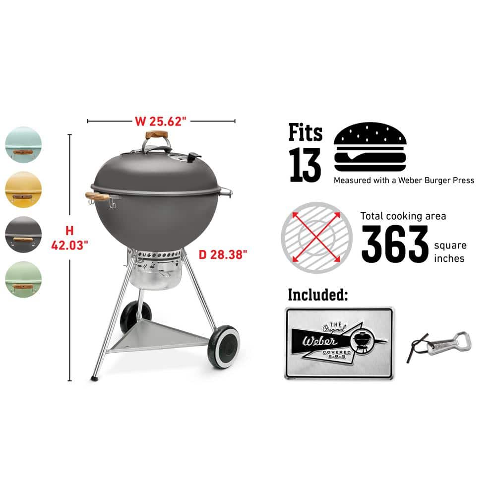 Weber Weber 70th Anniversary Edition 22 in. Kettle Charcoal Grill, Hot Rod Yellow 19523001