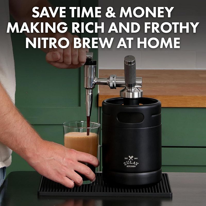 Nitro Cold Brew Maker with Pressure Relieving Valve and Creamer Faucet