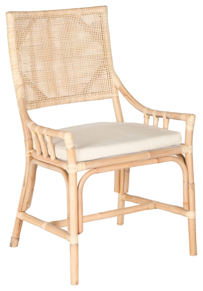 Tonya Rattan Chair Natural Whitewash   Modern   Armchairs And Accent Chairs   by Virgil Stanis Design  Houzz