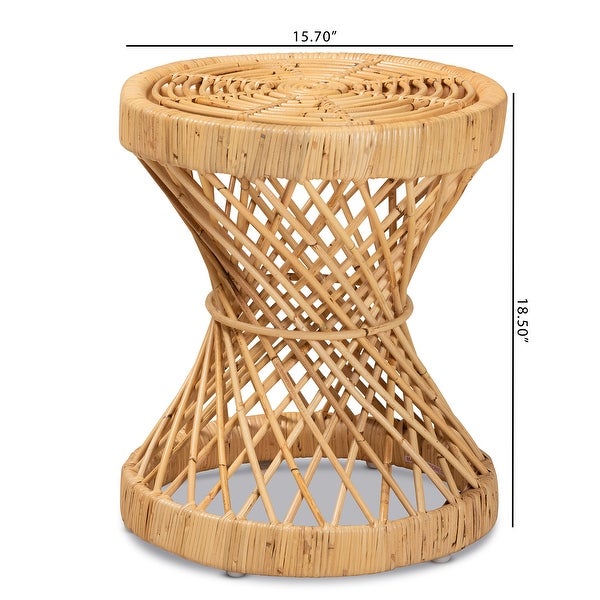 Seville Modern and Contemporary Natural Finished Rattan End Table